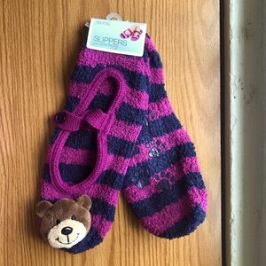NWT Ballet Style Bear Slipper Socks